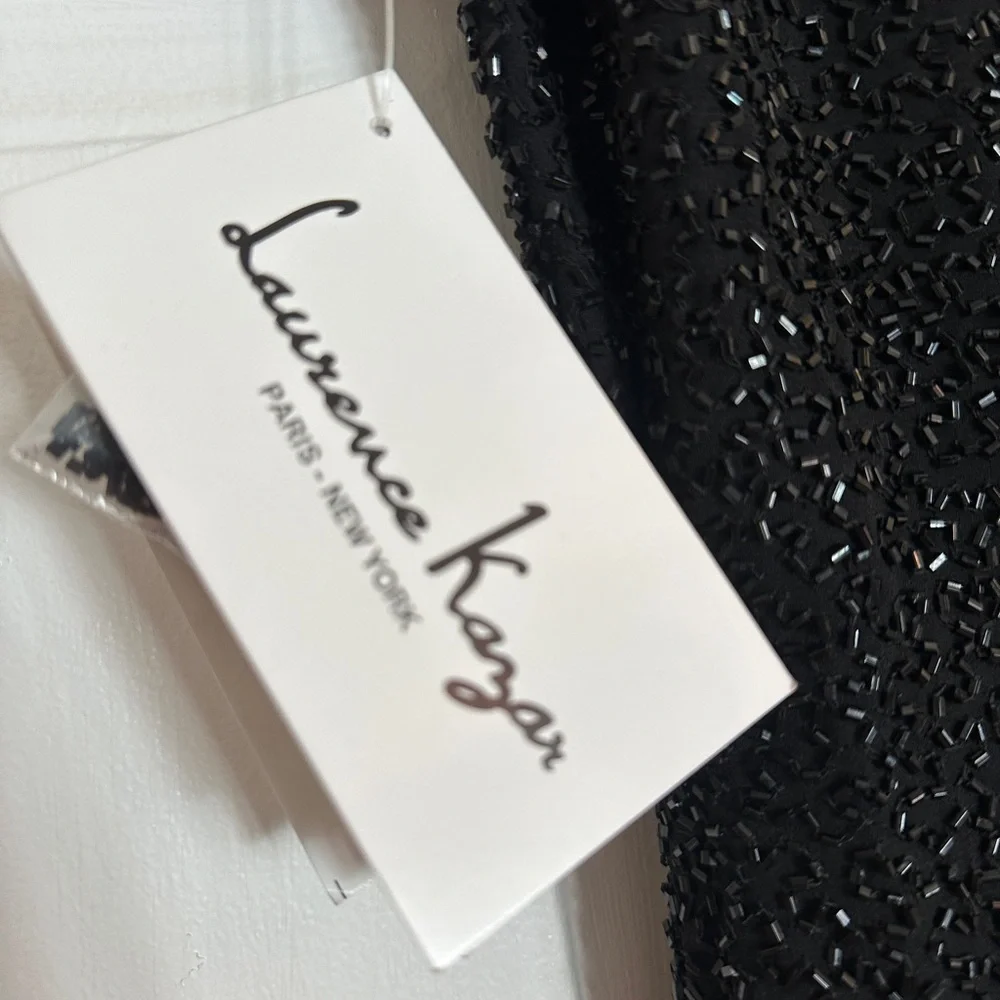 Vintage NWT Laurence Kazar Fully Beaded Black Formal Dress size medium